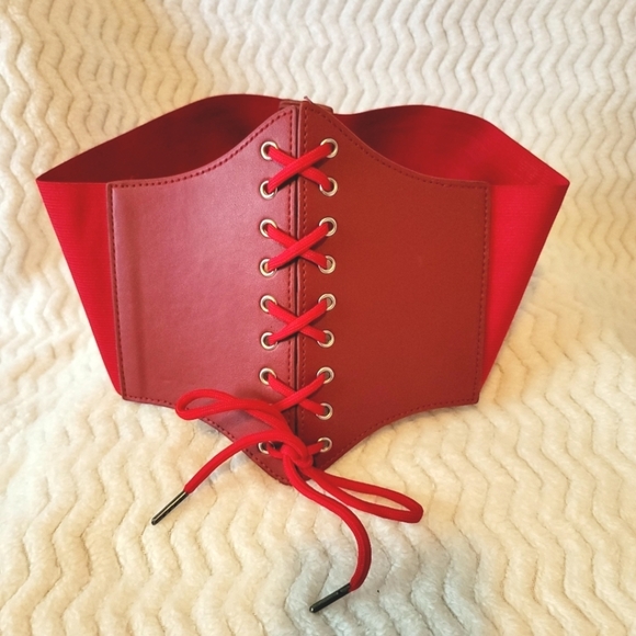 New Red Lace Corset‎ Belt Size Small - Picture 4 of 9